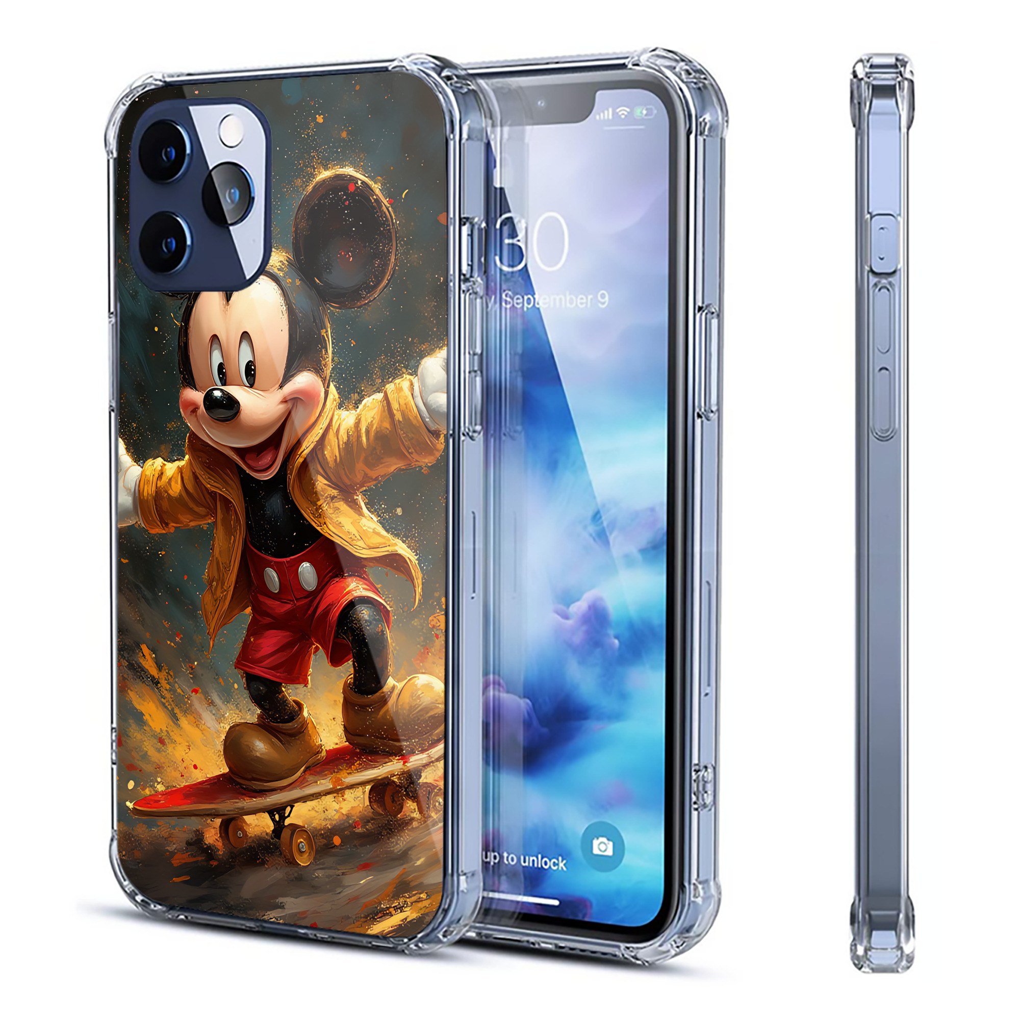 ミッキーマウス Mickey Mouse 【iPhone 12シリーズ対応】透明スマホケース（クリアソフトケース）